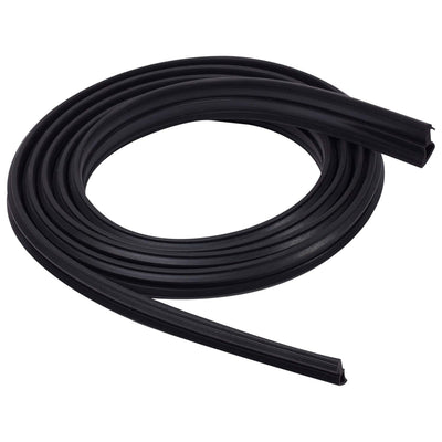 Black rubber dishwasher door seal gasket coiled for Whirlpool, Maytag, and Kenmore appliances.