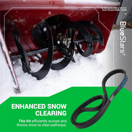 Replacement drive belt for snow thrower, compatible with 99-9313, 55-8760, and 95-6151 kits.