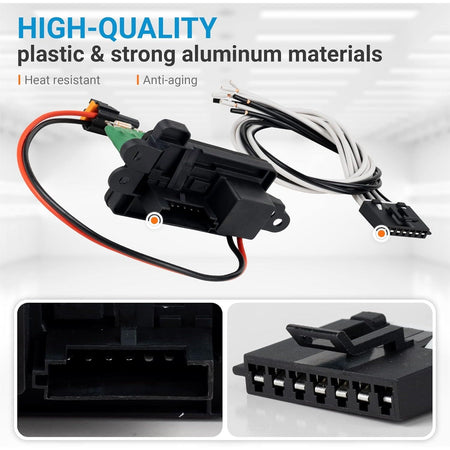 89019088 blower motor resistor with wiring harness showing connector pins and heat-resistant construction.