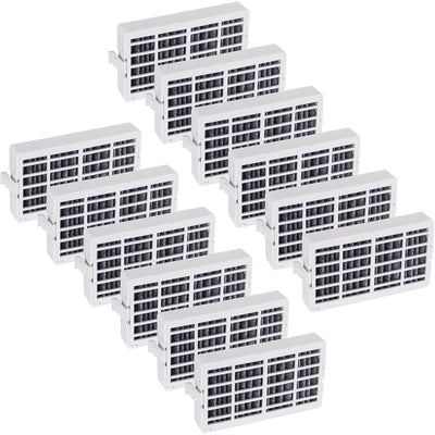 Twelve W10311524 refrigerator air filter cartridges arranged in a grid pattern.
