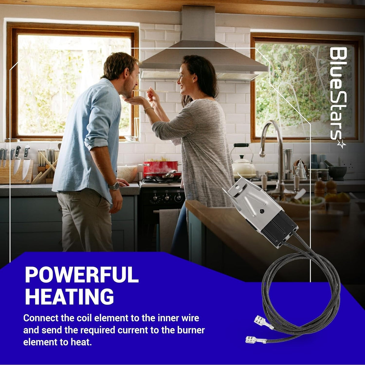 WB2X8228 electric range element receptacle and wire kit with metal housing and two connector leads.