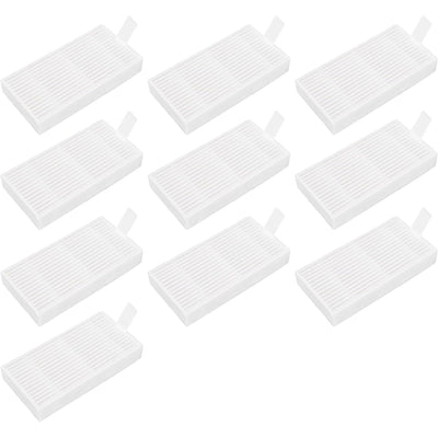 Pack of 10 white HEPA replacement filters for ILIFE and Noisz robotic vacuum cleaners.