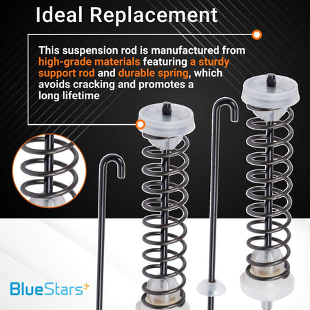 W10780045 washer suspension rod replacement kit with durable spring and support rod detail.