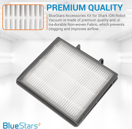 Single HEPA filter replacement for Shark ION and IQ robot vacuums with close-up view of pleated fabric.
