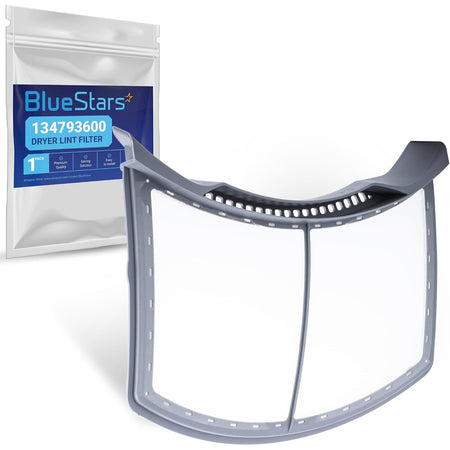 134793600 Dryer Lint Filter Replacement, front view with BlueStars packaging behind it