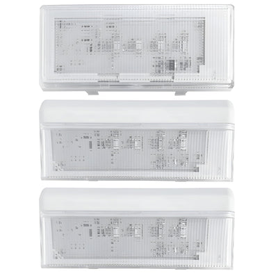 Three replacement refrigerator LED light modules for Whirlpool, Kenmore, and Maytag refrigerators.