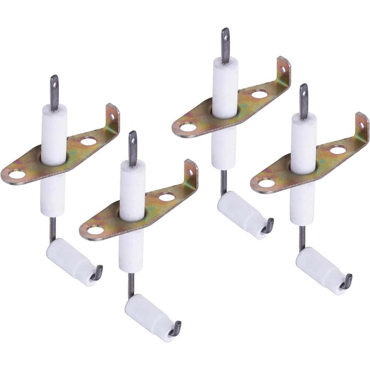 Set of four 74004053 range top burner igniters for Whirlpool and Maytag stoves.