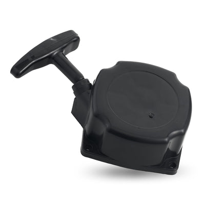 Black pull start recoil starter assembly for 52CC earth augers and Predator engines.
