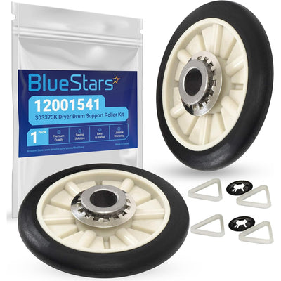 349241T Dryer Rear Drum Support Roller Kit, packaged with two rollers and mounting hardware