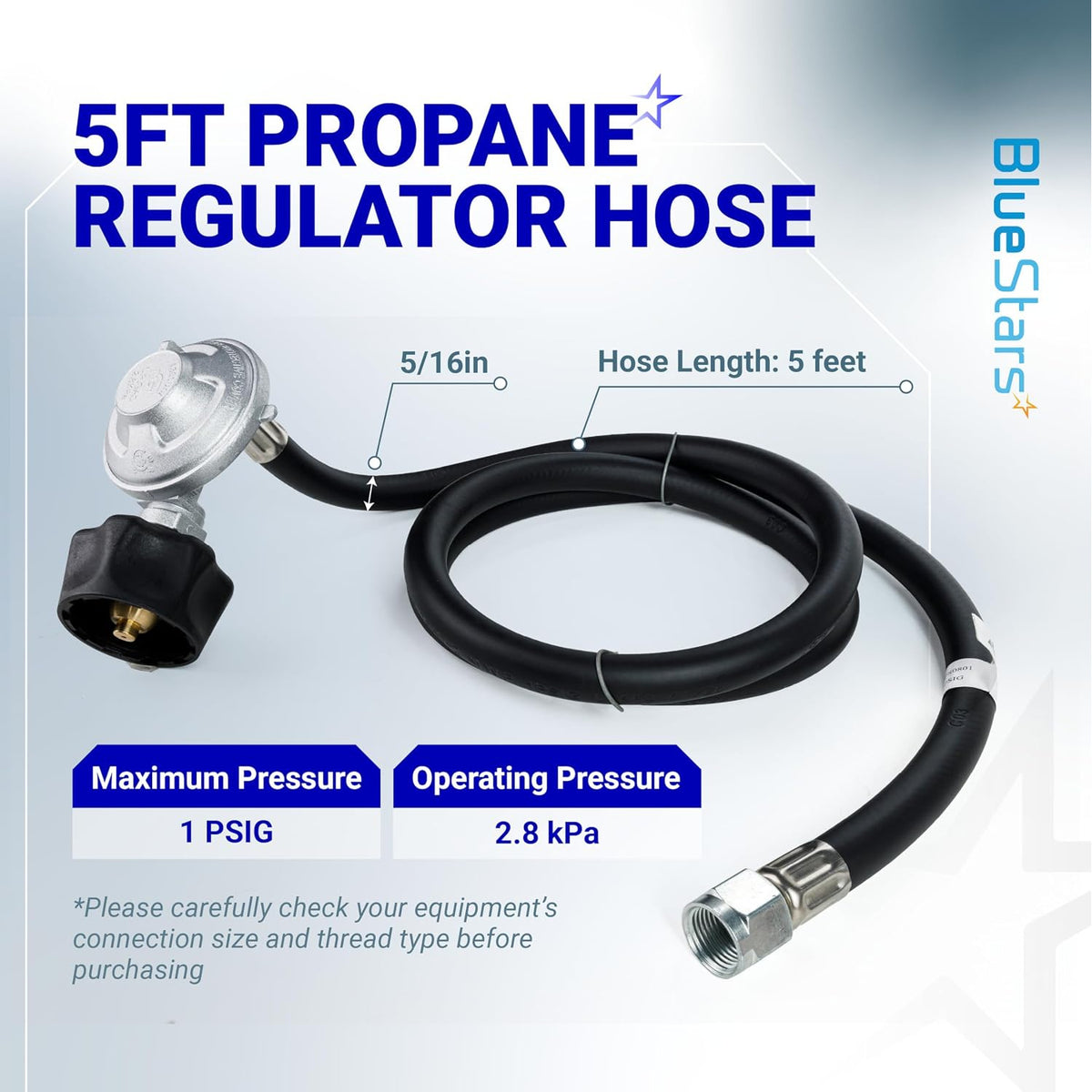 Natural Gas to Propane Conversion Kit Weber Genesis, 5-foot propane regulator hose with regulator and fittings