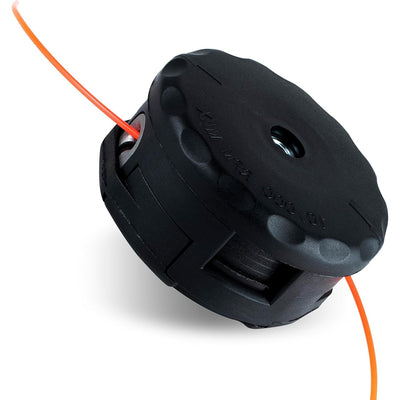 Speed Feed 400 string trimmer head for Echo SRM-225 with orange cutting line installed.