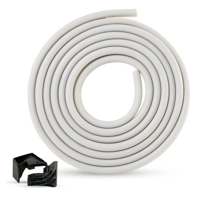White dishwasher door gasket seal coiled with two black tub corner baffles for GE, Kenmore, and Hotpoint dishwashers.