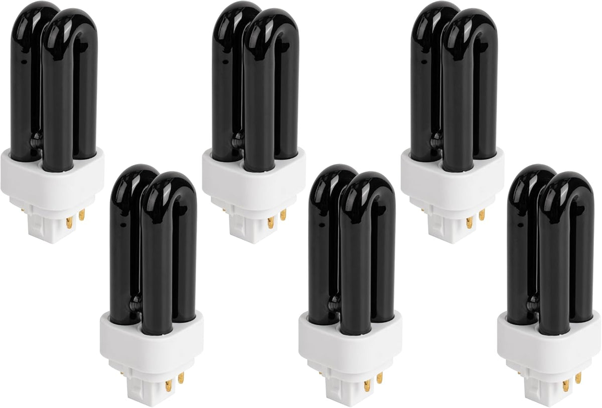 Set of six 7W 41050 replacement UV light bulbs for indoor DynaTrap insect traps.