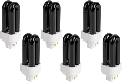 Set of six 7W 41050 replacement UV light bulbs for indoor DynaTrap insect traps.