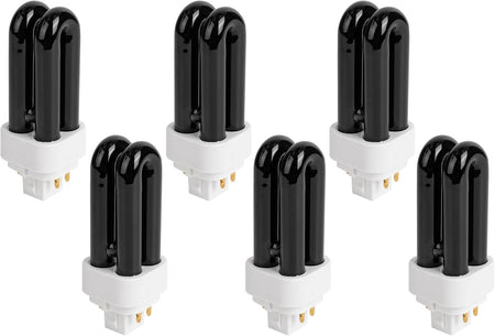 Set of six 7W 41050 replacement UV light bulbs for indoor DynaTrap insect traps.