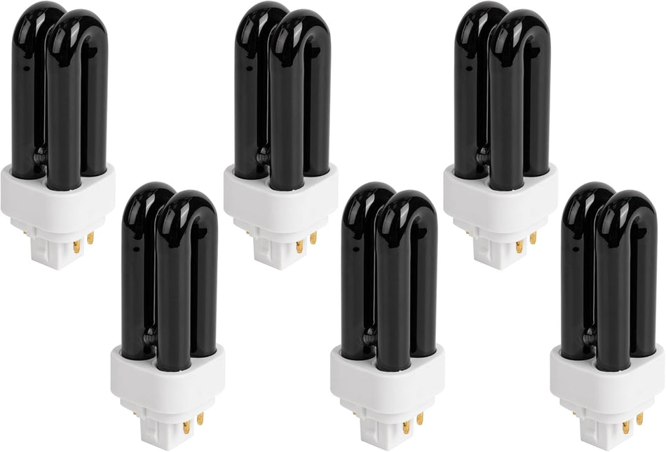 Set of six 7W 41050 replacement UV light bulbs for indoor DynaTrap insect traps.