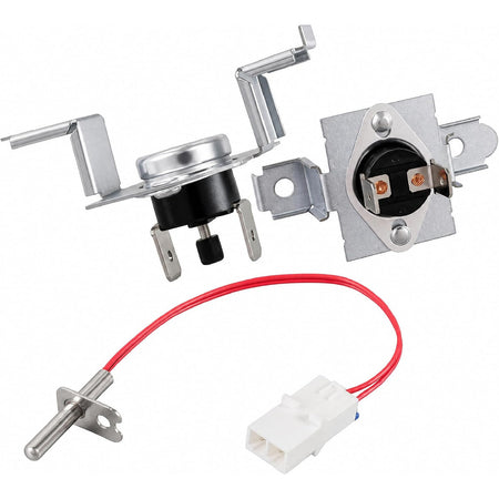 AGM30045804 Dryer Thermistor & Thermostat Kit, showing thermostat, thermistor, wire, and connector