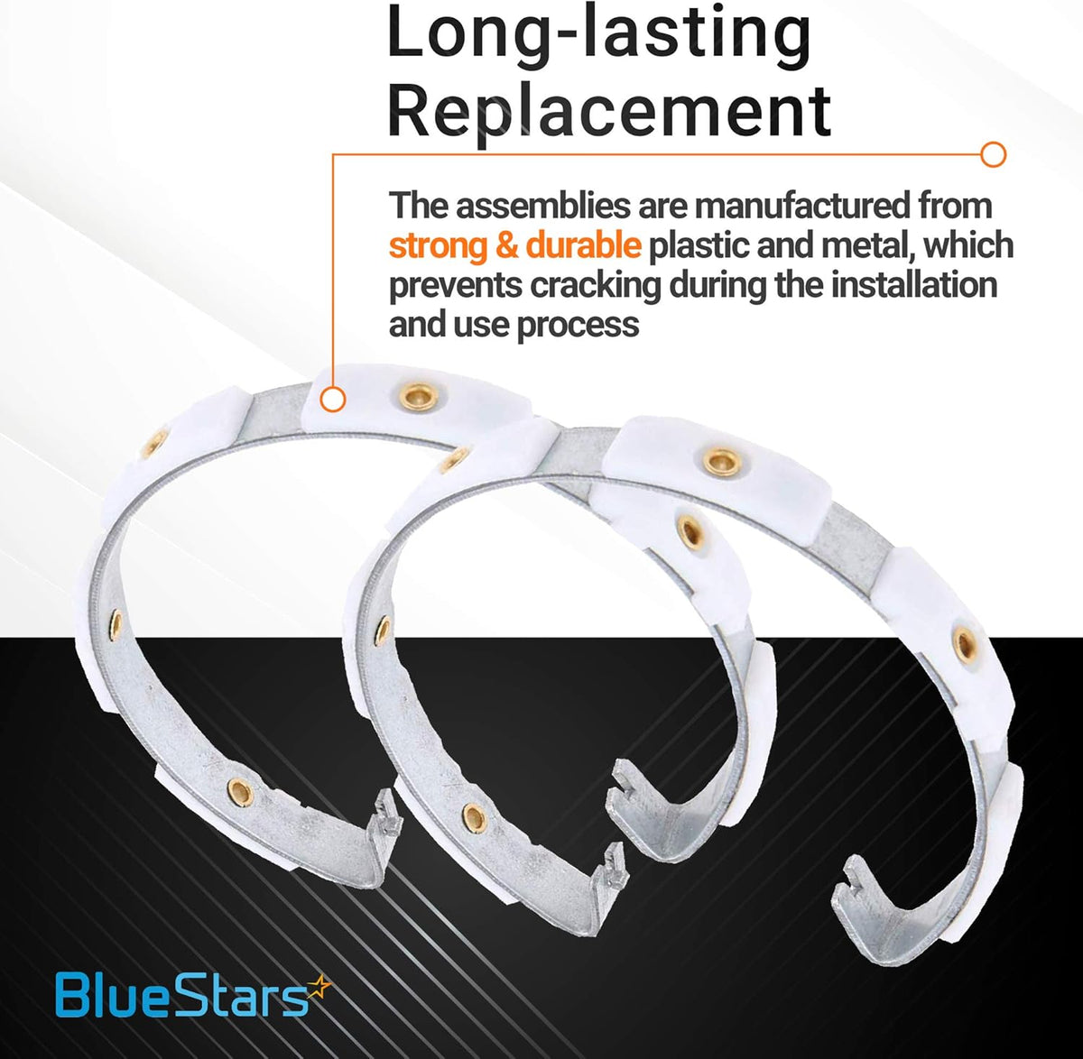 Two 285790 washer clutch lining kits with white pads and metal frames for Whirlpool and Kenmore washers.