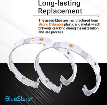 Two 285790 washer clutch lining kits with white pads and metal frames for Whirlpool and Kenmore washers.