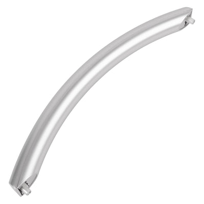 Silver curved replacement door handle for Samsung microwave ovens, model DE94-02409C.