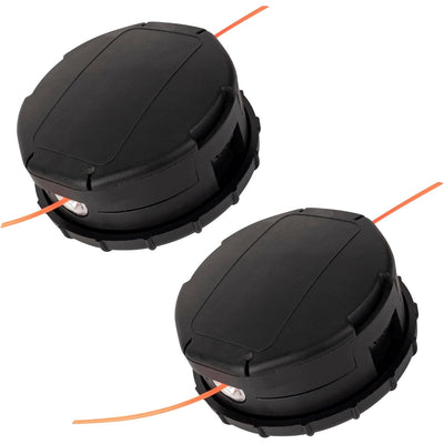 Two Speed-Feed 450 trimmer heads for Echo SRM series trimmers with orange cutting line.