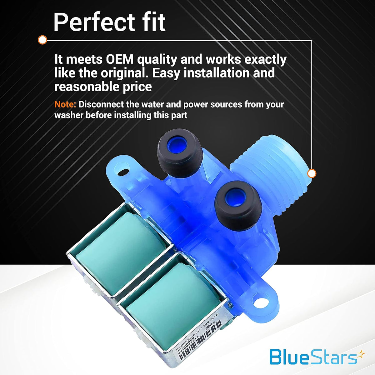 W11168740 W10240949 replacement cold water inlet valve for Whirlpool and Kenmore washing machines.