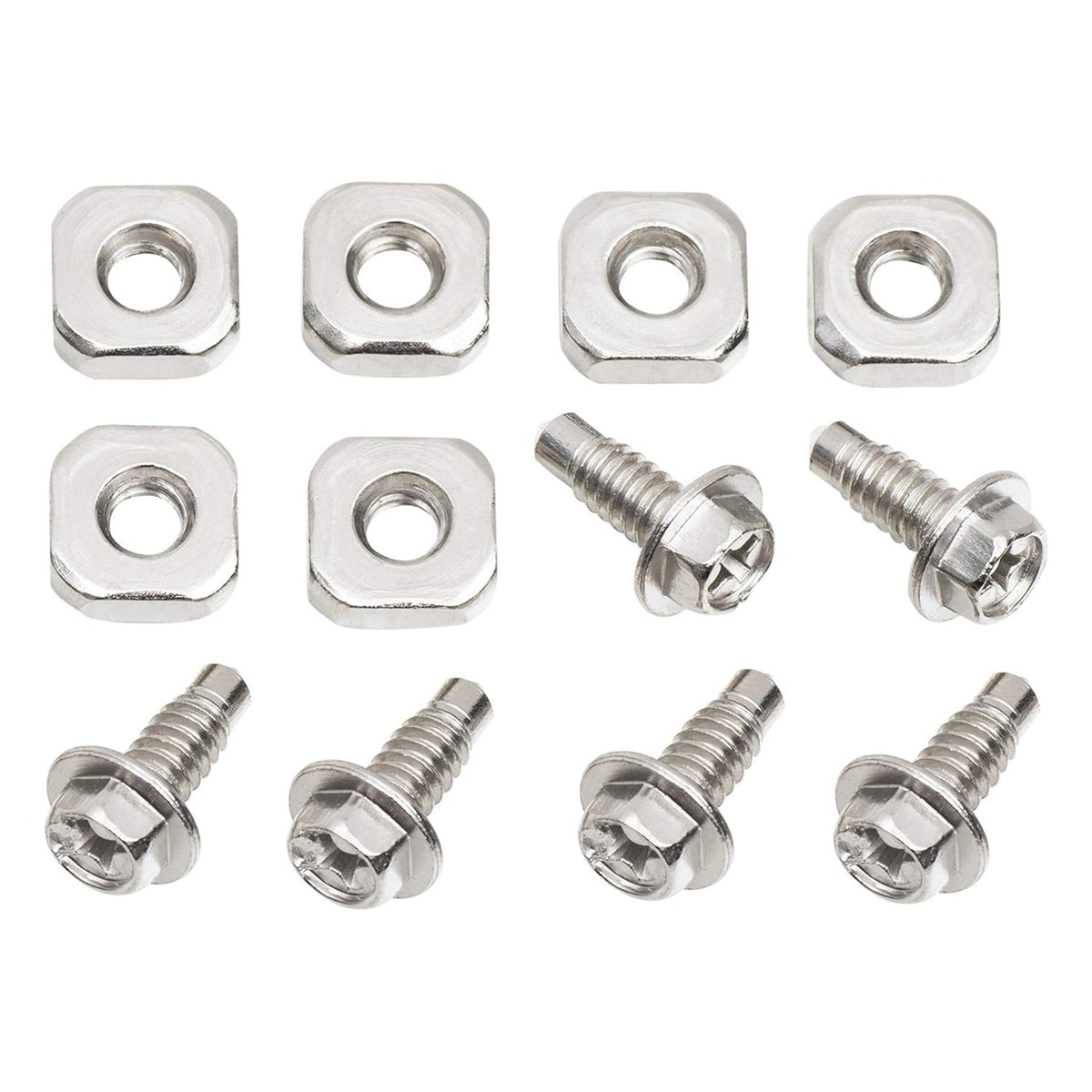 Set of 6 metal terminal block screws and square nuts for Whirlpool, Kenmore, and Maytag dryer repair.