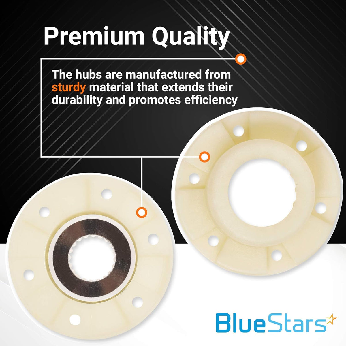 W10820039 washer hub kit replacement showing durable construction for Whirlpool and Kenmore washing machines.