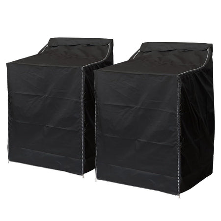 Two black premium outdoor covers for top-load washing machines, 29x28x43 inches.