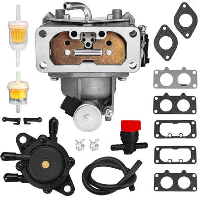 15004-1010 carburetor kit including fuel pump, fuel filters, gaskets, and fuel line components.