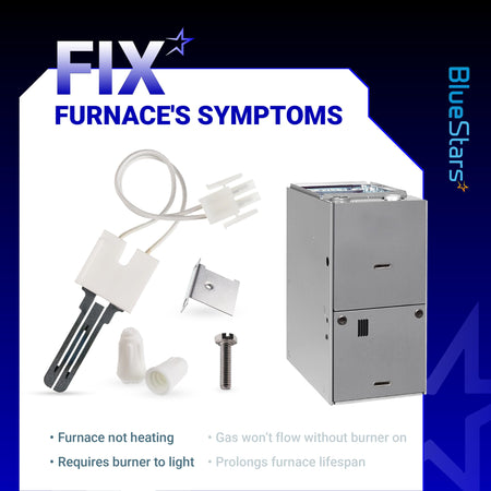 B1401018 furnace igniter kit with mounting hardware and wire nuts for Goodman, Amana, and Janitrol furnaces.