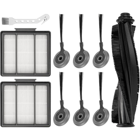 Full replacement accessory kit for Shark ION robot vacuums including roller brush, six side brushes, and two filters.