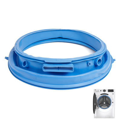 Blue WH05X29521 washer door gasket replacement for GE front load washing machines.