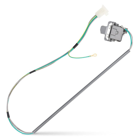 3355458 Washer Lid Switch Replacement showing the switch, wiring harness, and metal actuator rod