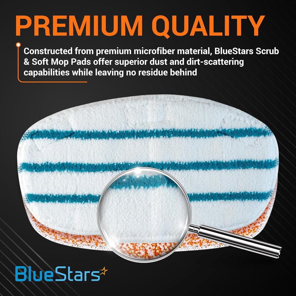 Close-up view of microfiber steam mop scrub pad texture for PurSteam ThermaPro 10-in-1 mop.