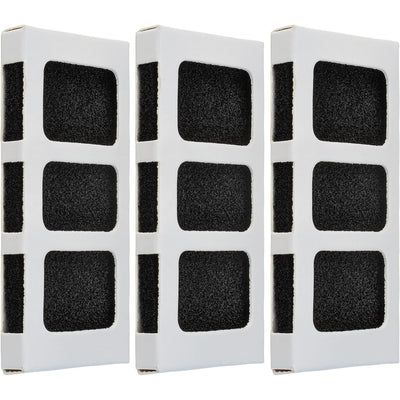 Three Paultra2 refrigerator air filters with black carbon panels compatible with PureAir Ultra II models.