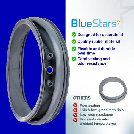 Comparison graphic of 5304505004 washer door boot seal for Electrolux, highlighting quality features and design.