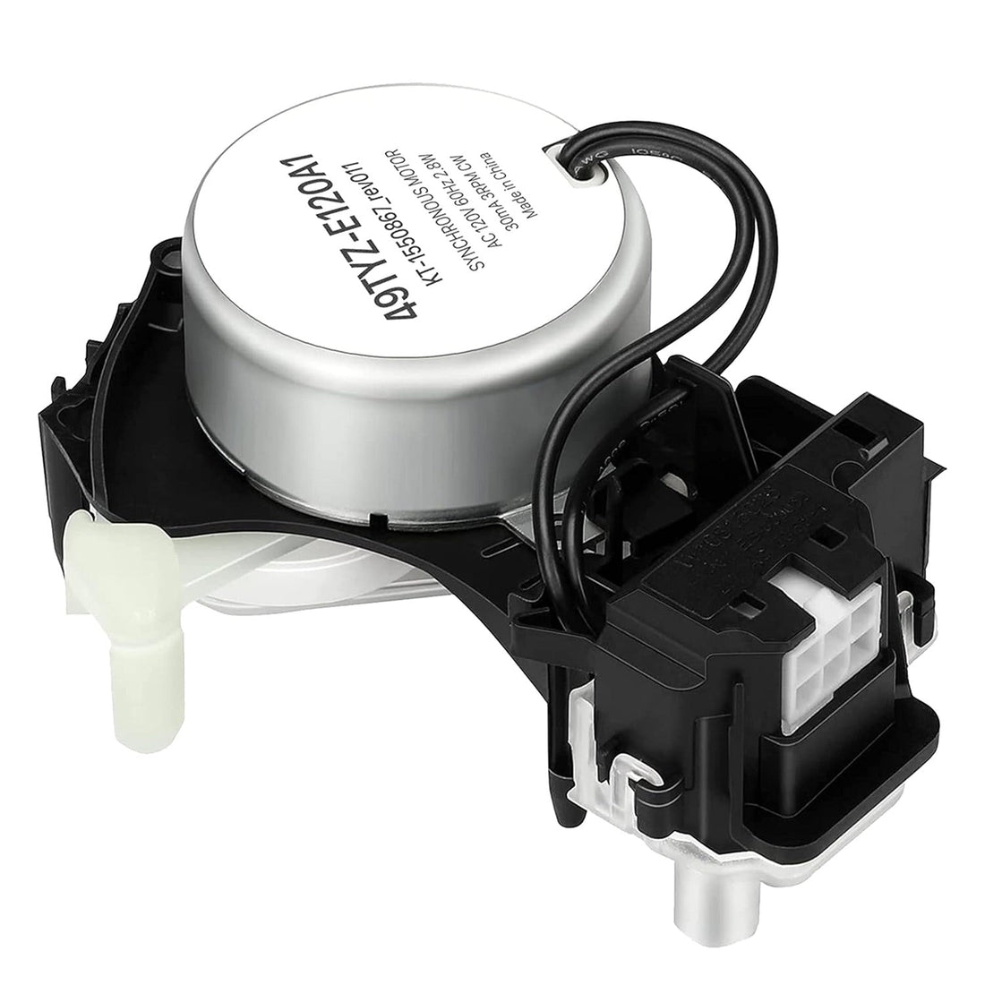 W10913953 49TYZ-E120A1 washer shift actuator replacement motor with electrical connector and mounting bracket.