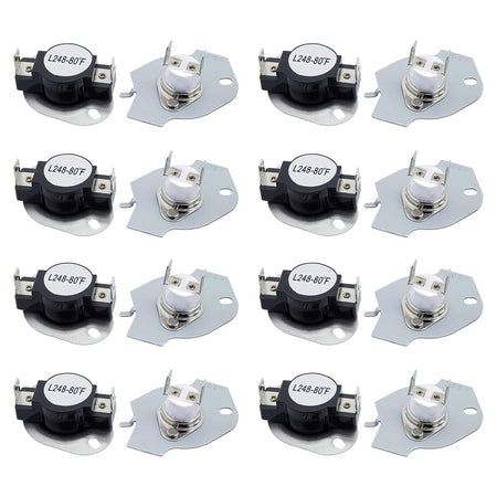 Pack of 8 dryer thermal cut-off fuse replacements for Whirlpool and Kenmore dryers.