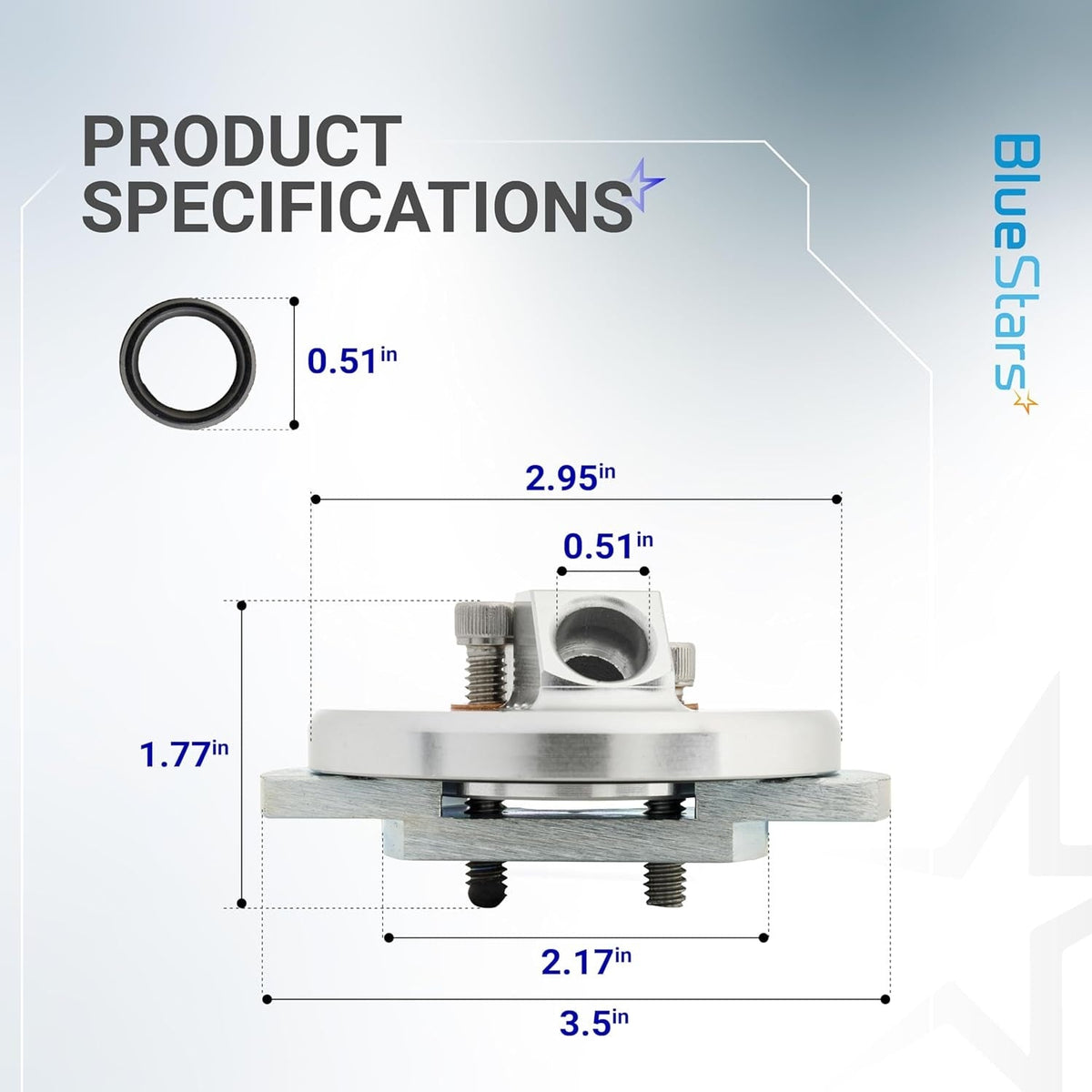 F4TZ-6753-A dipstick adapter repair kit showing component dimensions and specifications diagram.