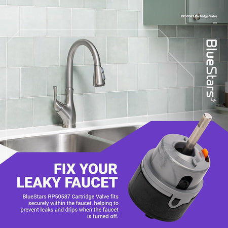 RP50587 replacement cartridge valve for kitchen faucets to repair leaks and drips.