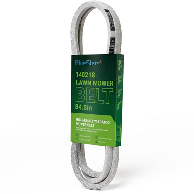 140218 lawn mower drive belt in branded packaging, 84.5-inch replacement for Craftsman and Husqvarna tractors.