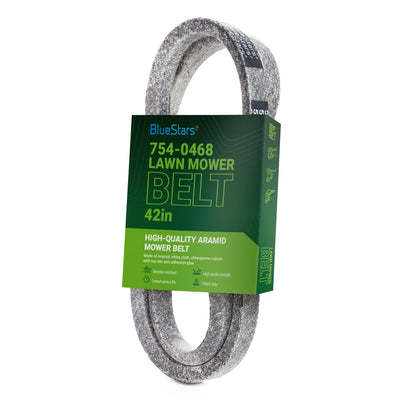 BlueStars 754-0468 replacement mower drive belt in retail packaging.