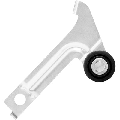 8547174 Dryer Idler Pulley, front view of pulley wheel and metal mounting bracket