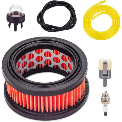 Echo CS400 chainsaw tune-up kit including air filter, primer bulb, fuel lines, fuel filter, and spark plug.