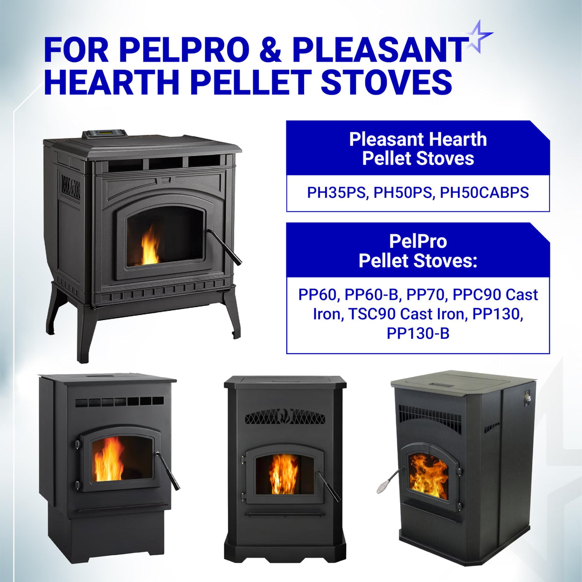 Compatibility chart for SRV7000-660 igniter showing PelPro and Pleasant Hearth pellet stove models.