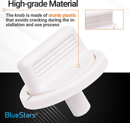 Close-up of white WE01X10160 timer knob for GE washers and dryers made from durable plastic.