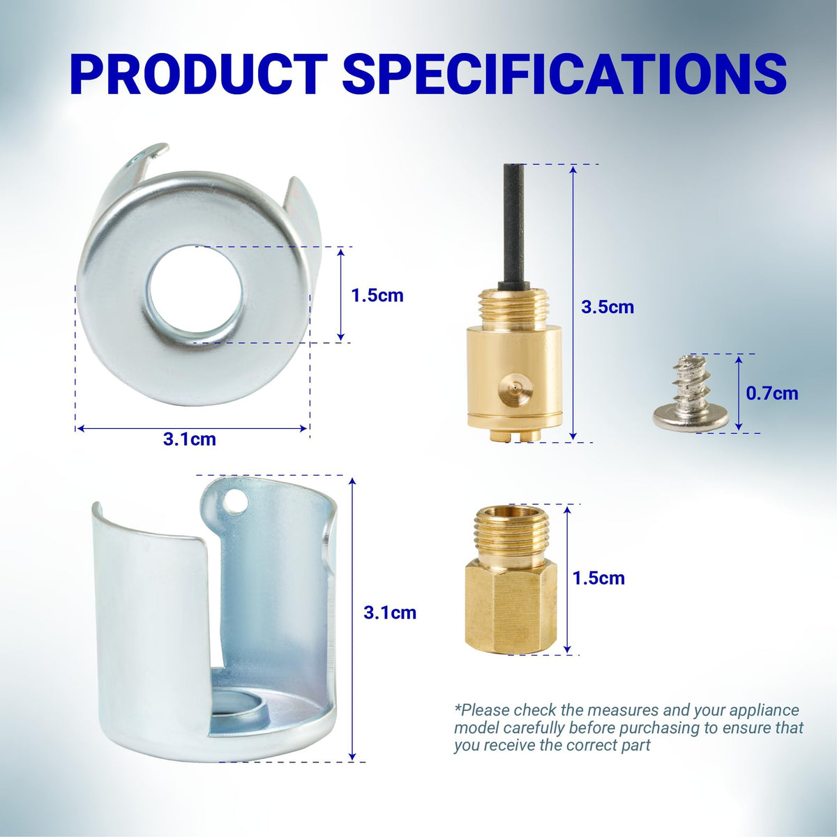 Dimensional diagram of WE25X217 liquid propane conversion kit components for GE gas dryers with labeled measurements.