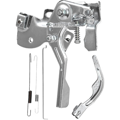 212cc throttle control assembly with mounting bracket, linkage rods, and springs.