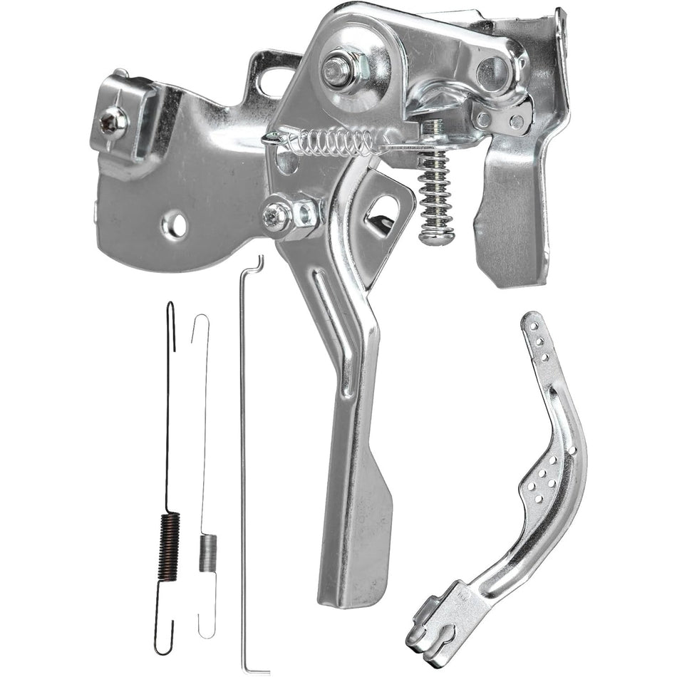 212cc throttle control assembly with mounting bracket, linkage rods, and springs.
